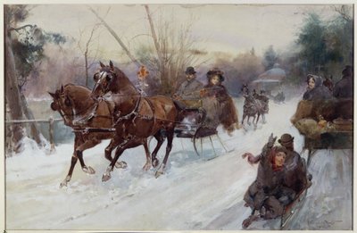 Schlittenfahren im Park, 1896 von Walter Granville Smith